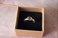Bague en argent anneau et montant rose
